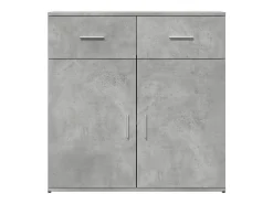 Aparador gris hormigón 79x38x80 cm madera de ingeniería