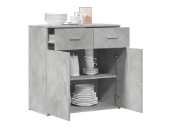 Aparador gris hormigón 79x38x80 cm madera de ingeniería