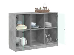 Aparador gris hormigón 102x37x75,5 cm madera de ingeniería