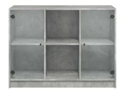 Aparador gris hormigón 102x37x75,5 cm madera de ingeniería