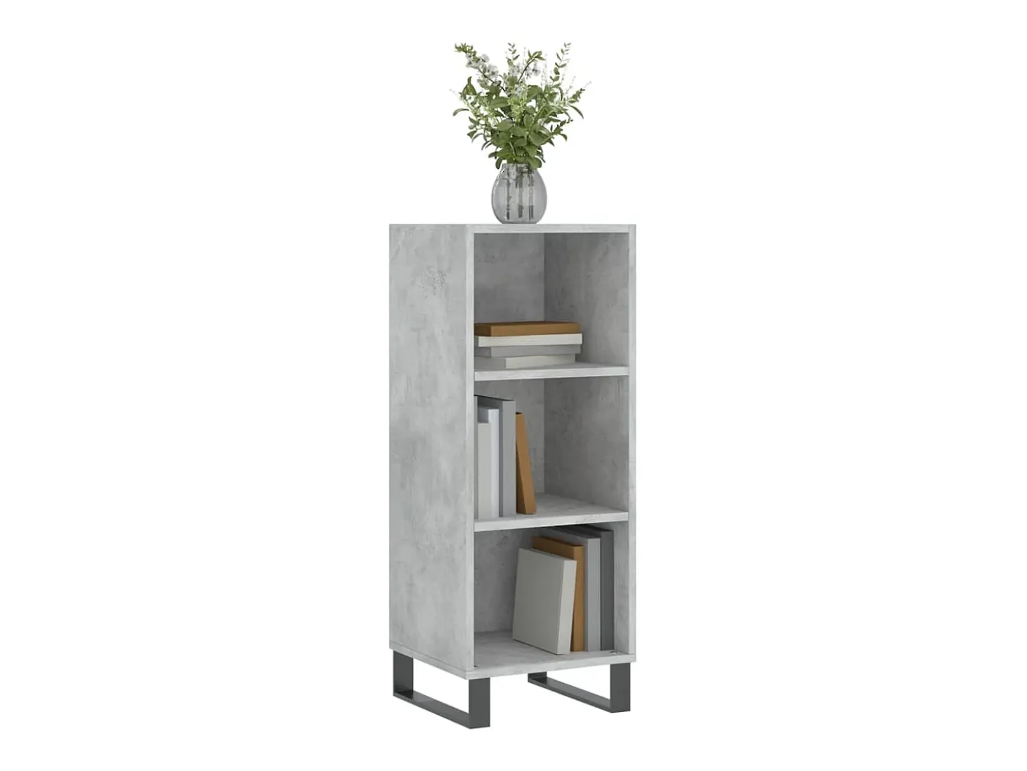 Aparador gris hormigón 34,5x32,5x90 cm madera de ingeniería