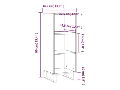 Aparador gris hormigón 34,5x32,5x90 cm madera de ingeniería
