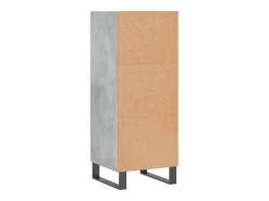 Aparador gris hormigón 34,5x32,5x90 cm madera de ingeniería