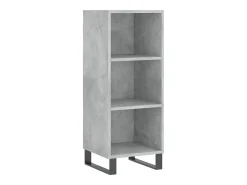 Aparador gris hormigón 34,5x32,5x90 cm madera de ingeniería