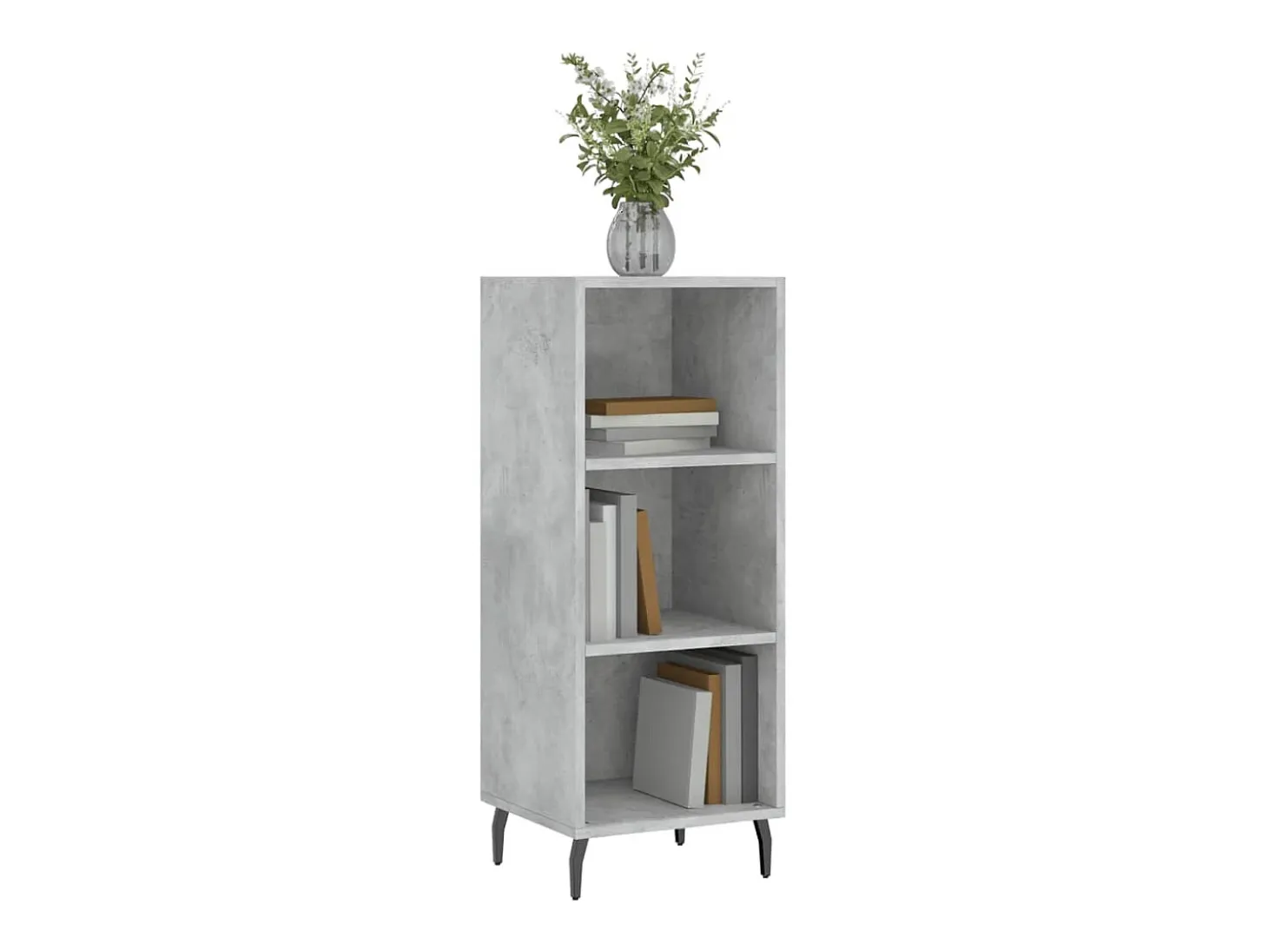 Aparador gris hormigón 34,5x32,5x90 cm madera de ingeniería