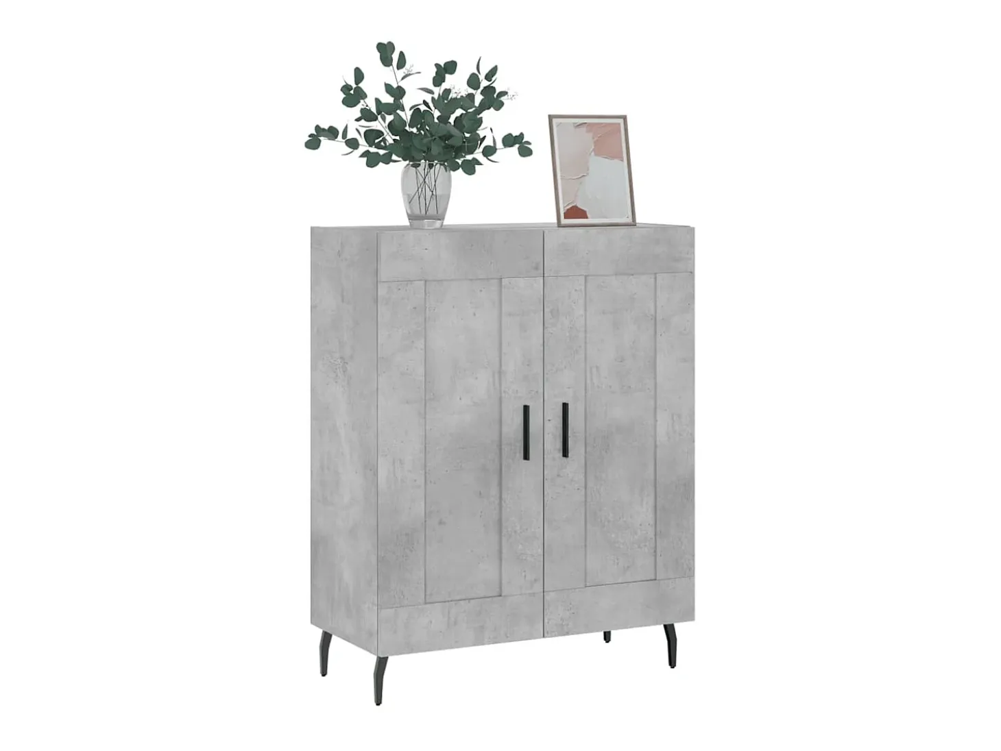 Aparador gris hormigón 69,5x34x90 cm madera de ingeniería