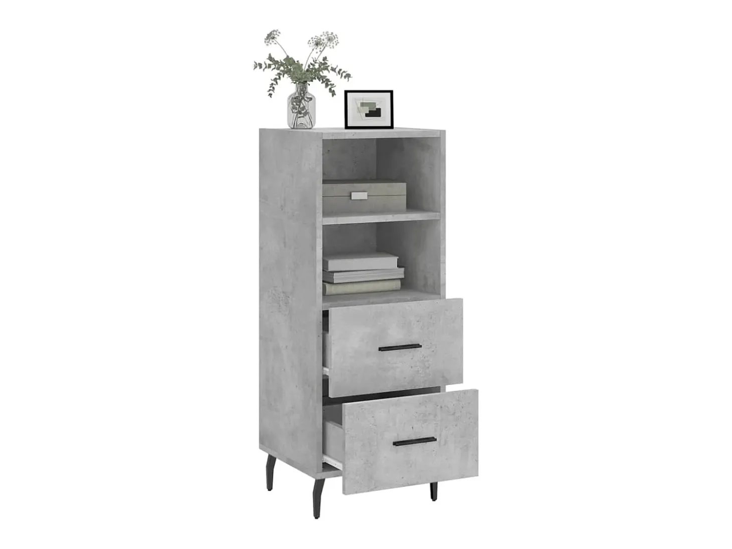 Aparador Gris Hormigón 34,5x34x90 cm Madera de Ingeniería
