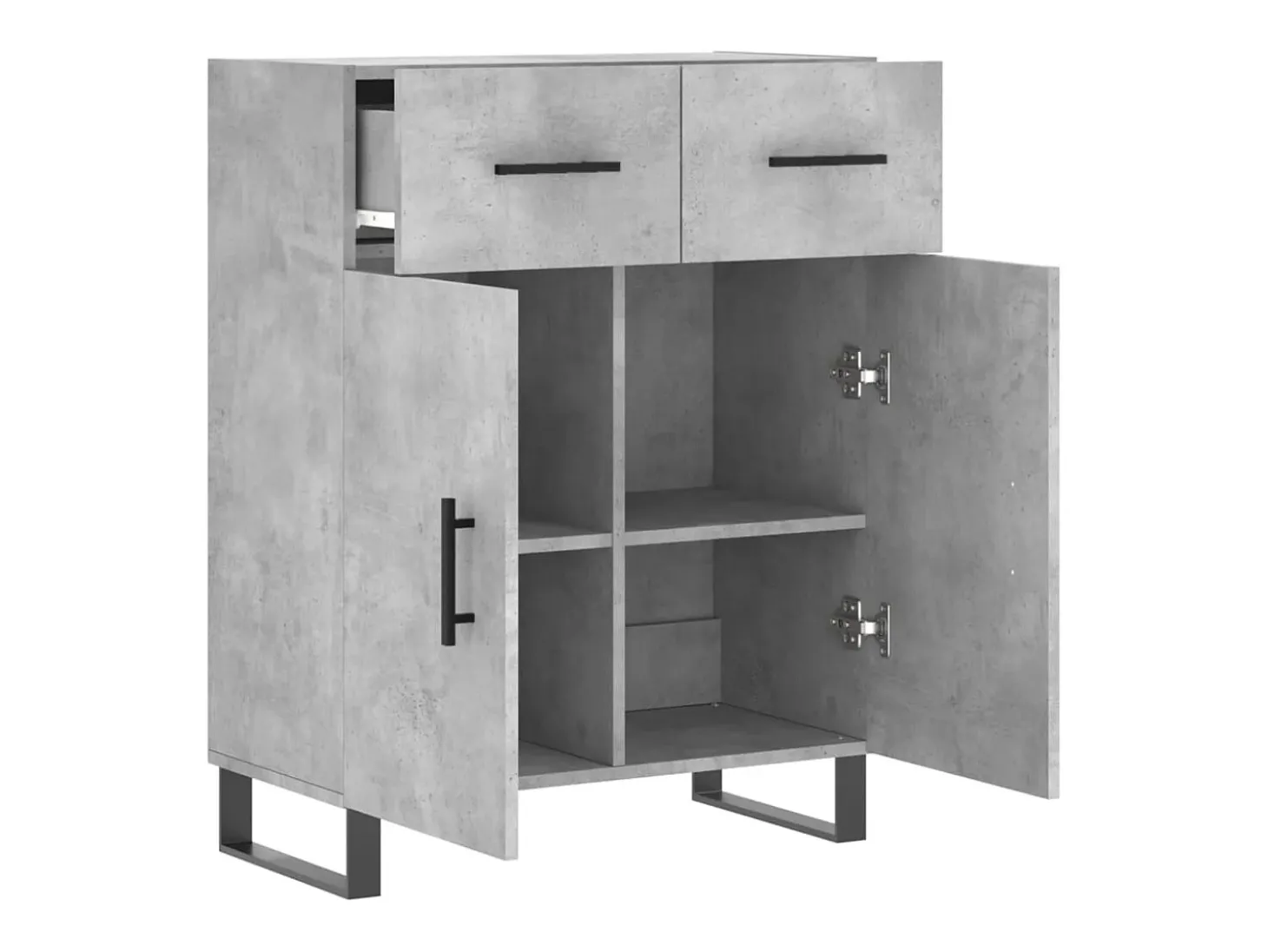 Aparador gris hormigón 69,5x34x90 cm madera de ingeniería