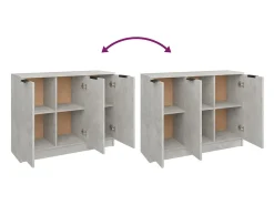 Aparador Gris Hormigón 90,5x30x70 cm Madera de Ingeniería