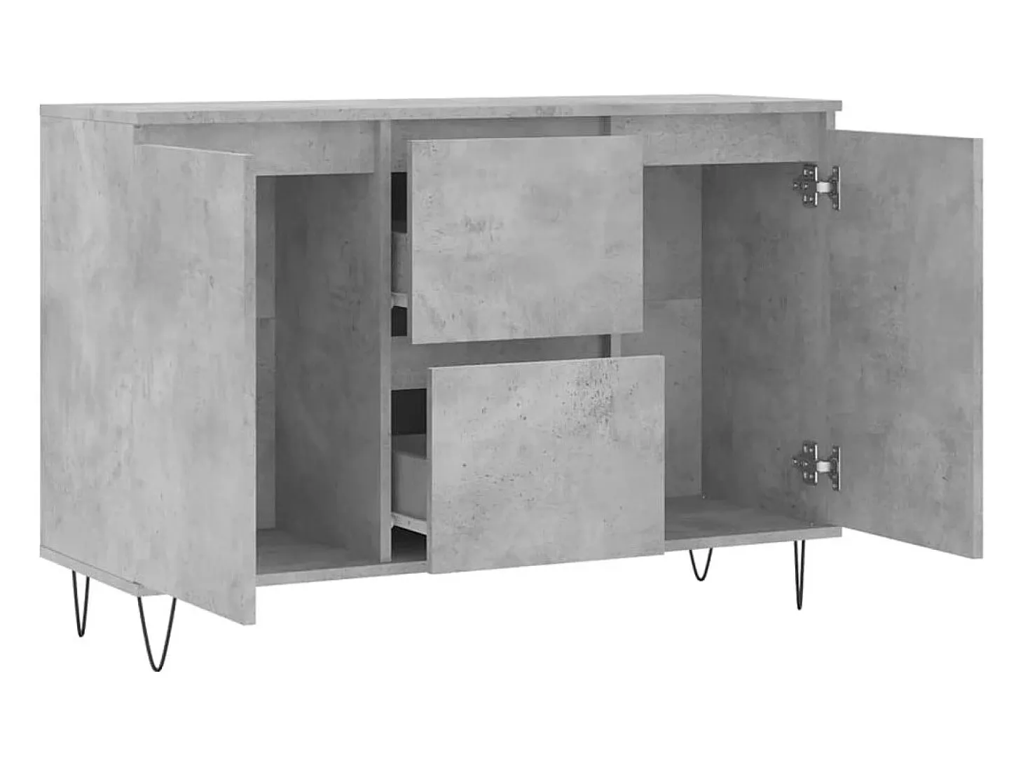 Aparador gris hormigón 104x35x70 cm madera de ingeniería