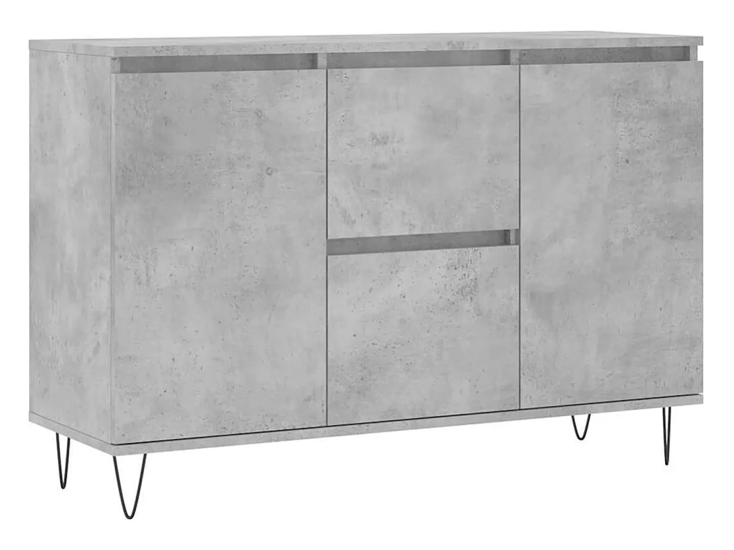Aparador gris hormigón 104x35x70 cm madera de ingeniería