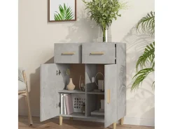 Aparador gris hormigón 69,5x34x89 cm madera de ingeniería
