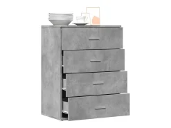 Aparador gris hormigón 60x39x80 cm madera de ingeniería