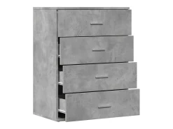 Aparador gris hormigón 60x39x80 cm madera de ingeniería