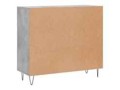 Aparador gris hormigón 90x34x80 cm madera de ingeniería
