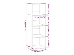 Aparador gris hormigón 40x41x124 cm madera de ingeniería