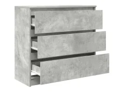Aparador gris hormigón 80x35x76 cm madera de ingeniería