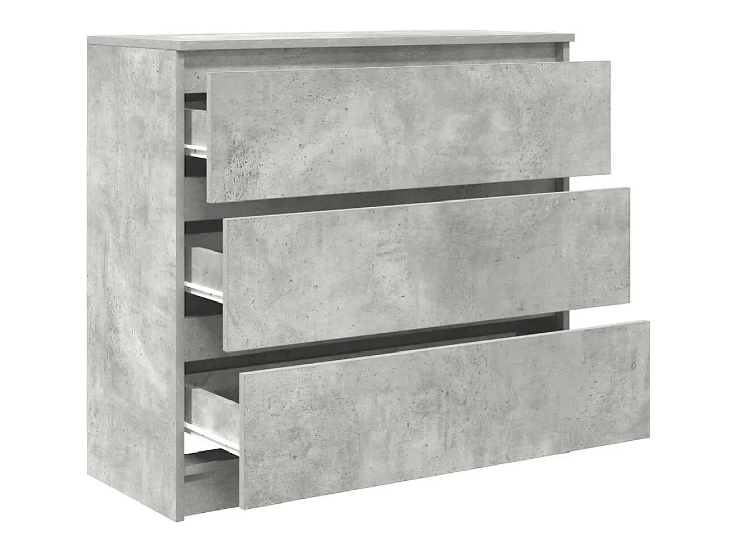Aparador gris hormigón 80x35x76 cm madera de ingeniería
