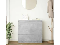Aparador gris hormigón 80x35x76 cm madera de ingeniería