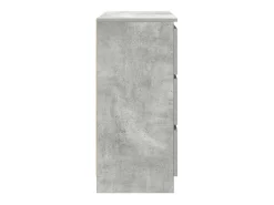 Aparador gris hormigón 80x35x76 cm madera de ingeniería