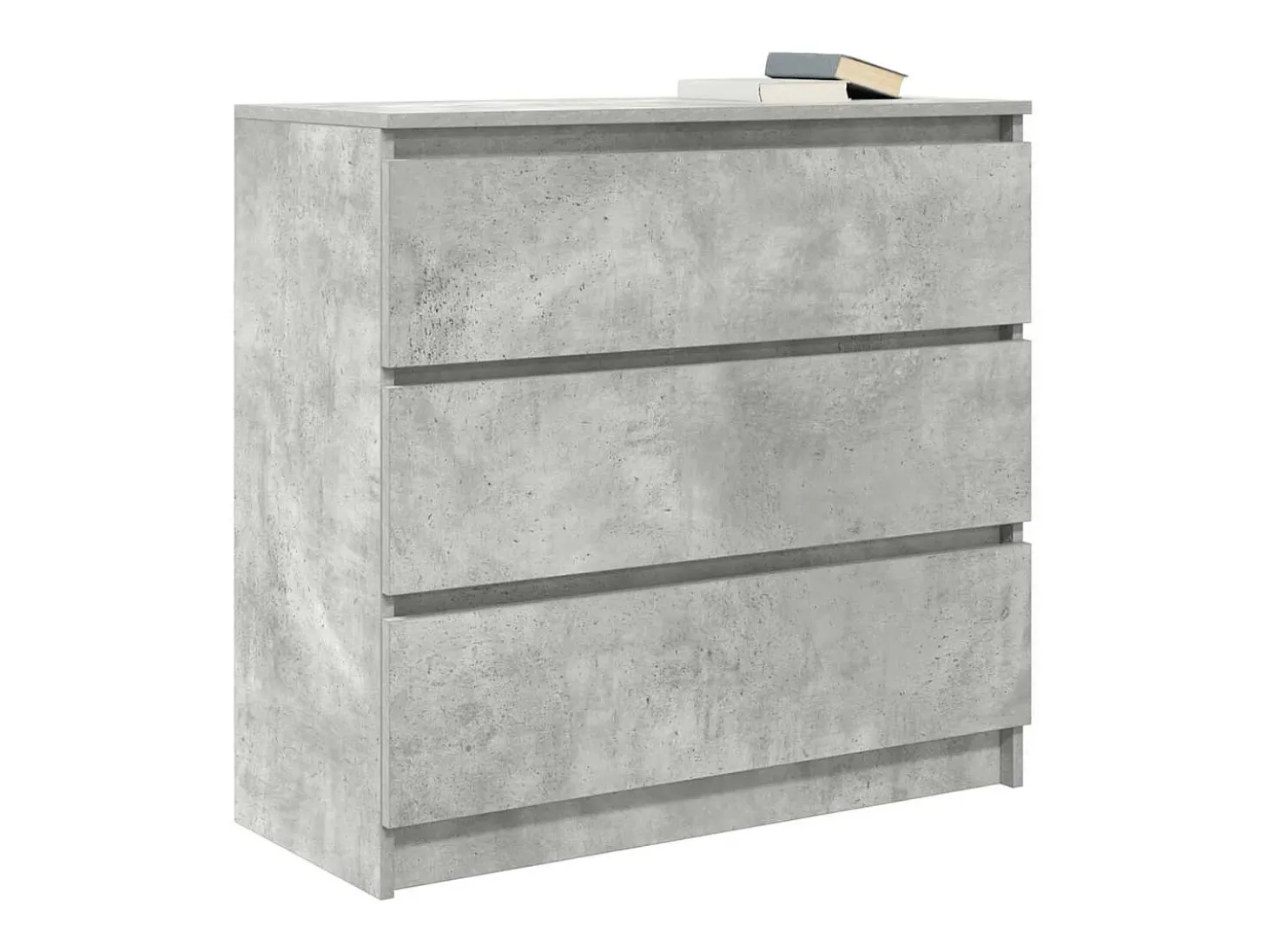 Aparador gris hormigón 80x35x76 cm madera de ingeniería