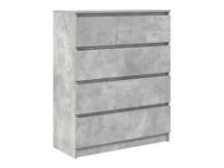 Aparador gris hormigón 80x35x99 cm madera de ingeniería