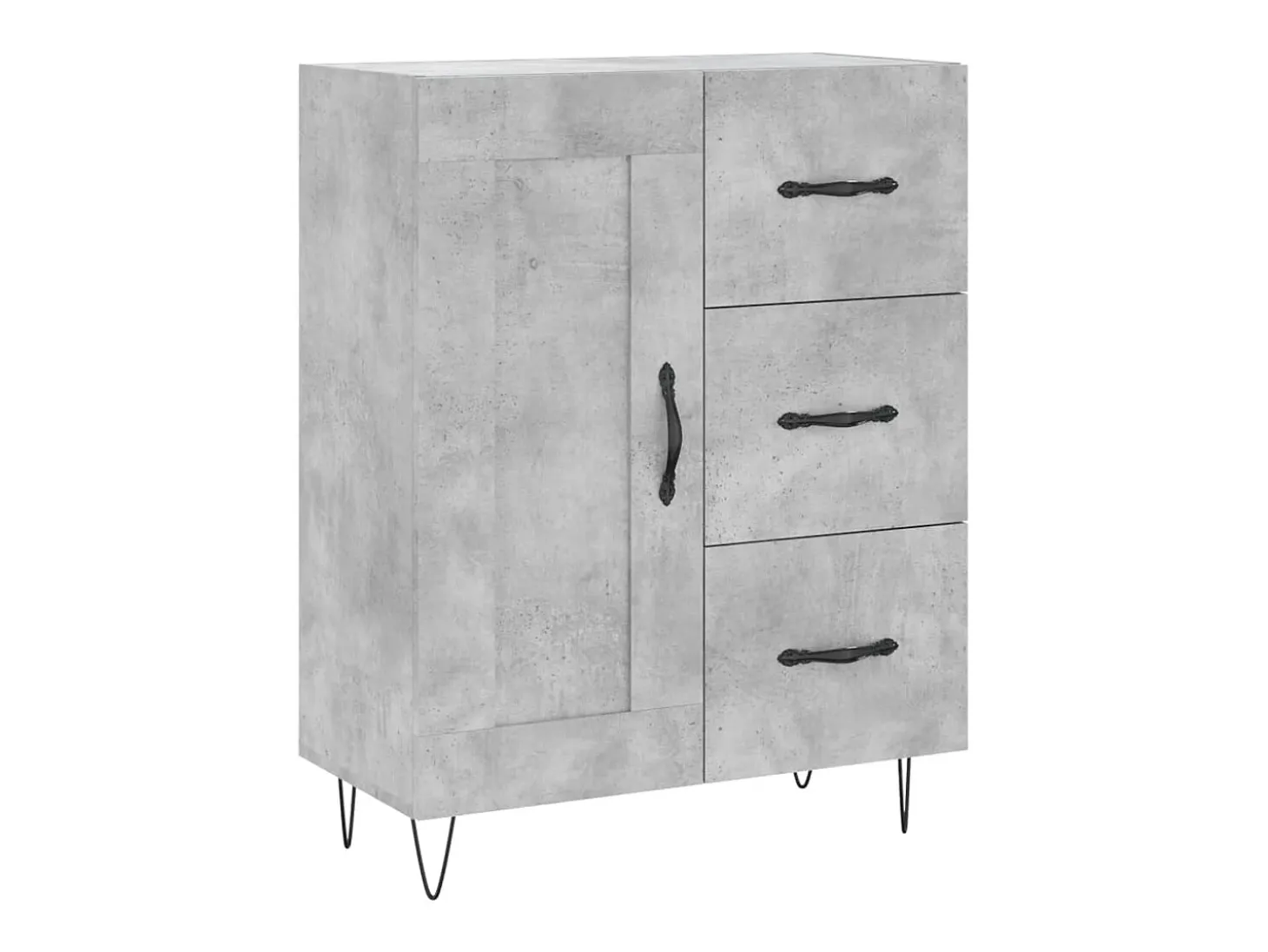 Aparador gris hormigón 69,5x34x90 cm madera de ingeniería