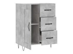 Aparador gris hormigón 69,5x34x90 cm madera de ingeniería