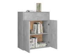 Aparador Gris Hormigón 60x30x75 cm Madera de Ingeniería