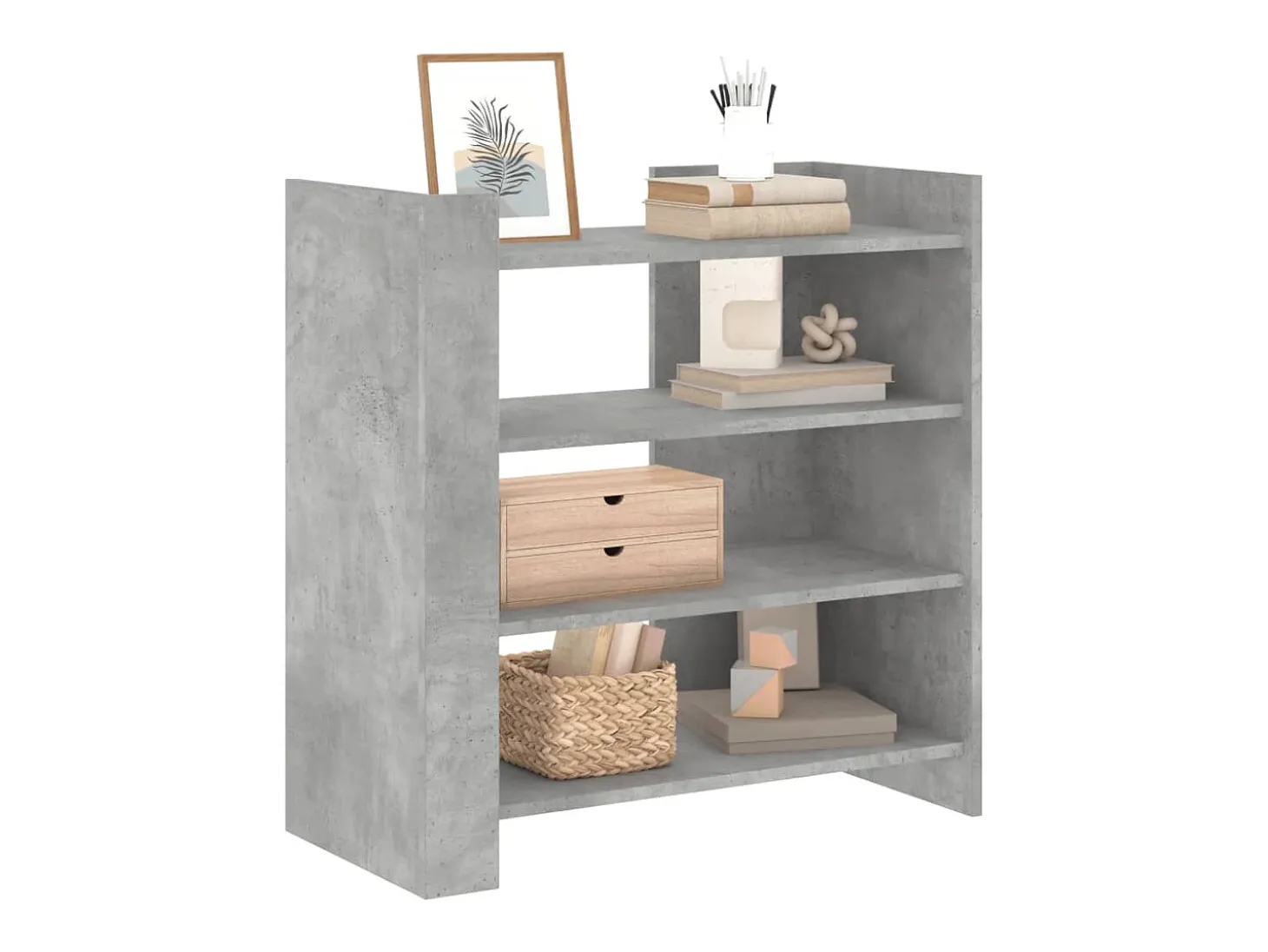 Aparador gris hormigón 73,5x35x75 cm madera de ingeniería