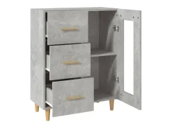 Aparador gris hormigón 69,5x34x90 cm madera de ingeniería