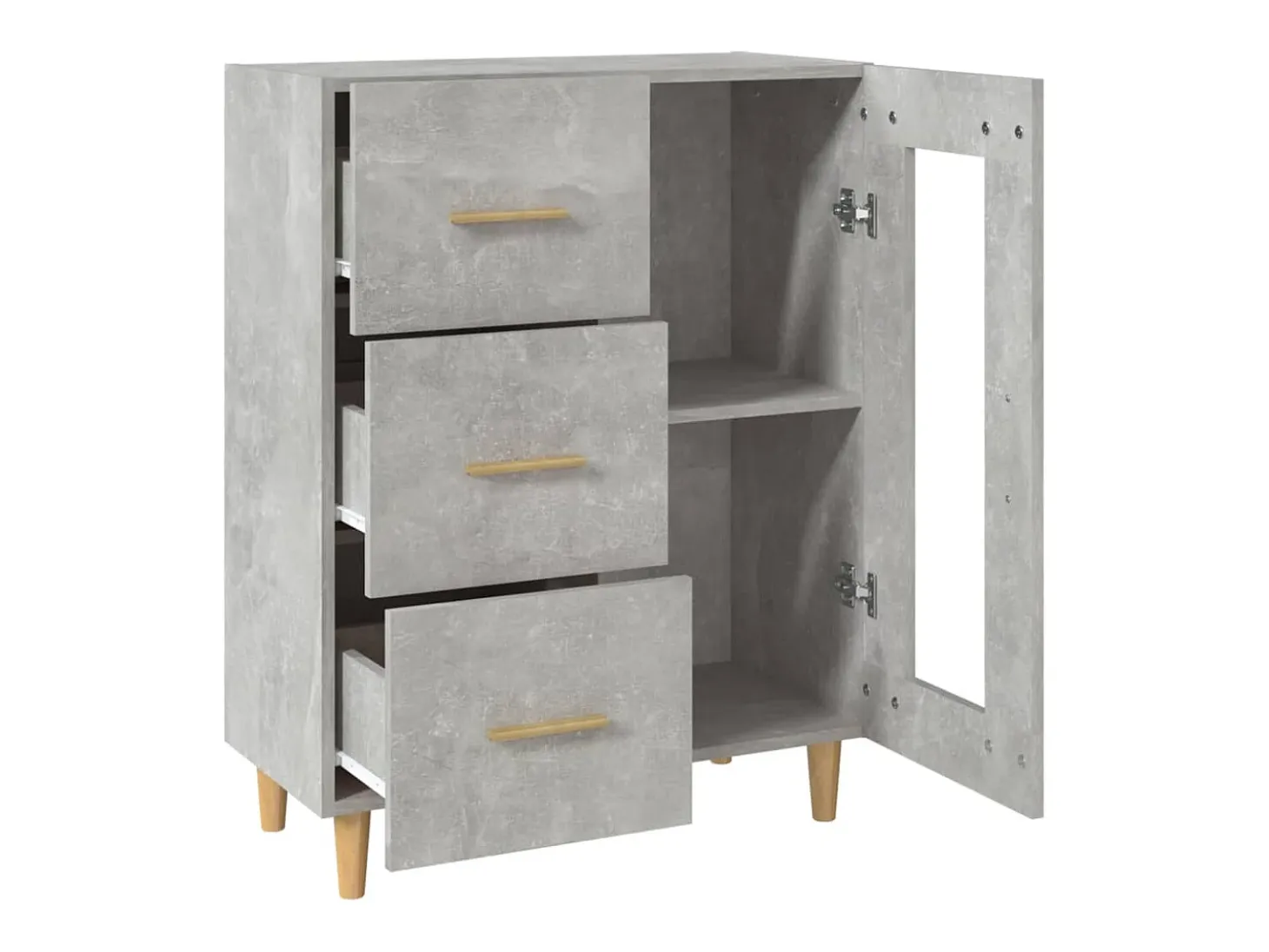 Aparador gris hormigón 69,5x34x90 cm madera de ingeniería