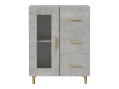 Aparador gris hormigón 69,5x34x90 cm madera de ingeniería