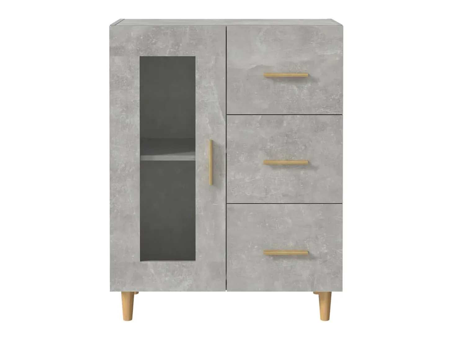 Aparador gris hormigón 69,5x34x90 cm madera de ingeniería