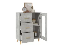 Aparador gris hormigón 69,5x34x90 cm madera de ingeniería