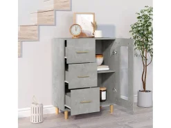 Aparador gris hormigón 69,5x34x90 cm madera de ingeniería