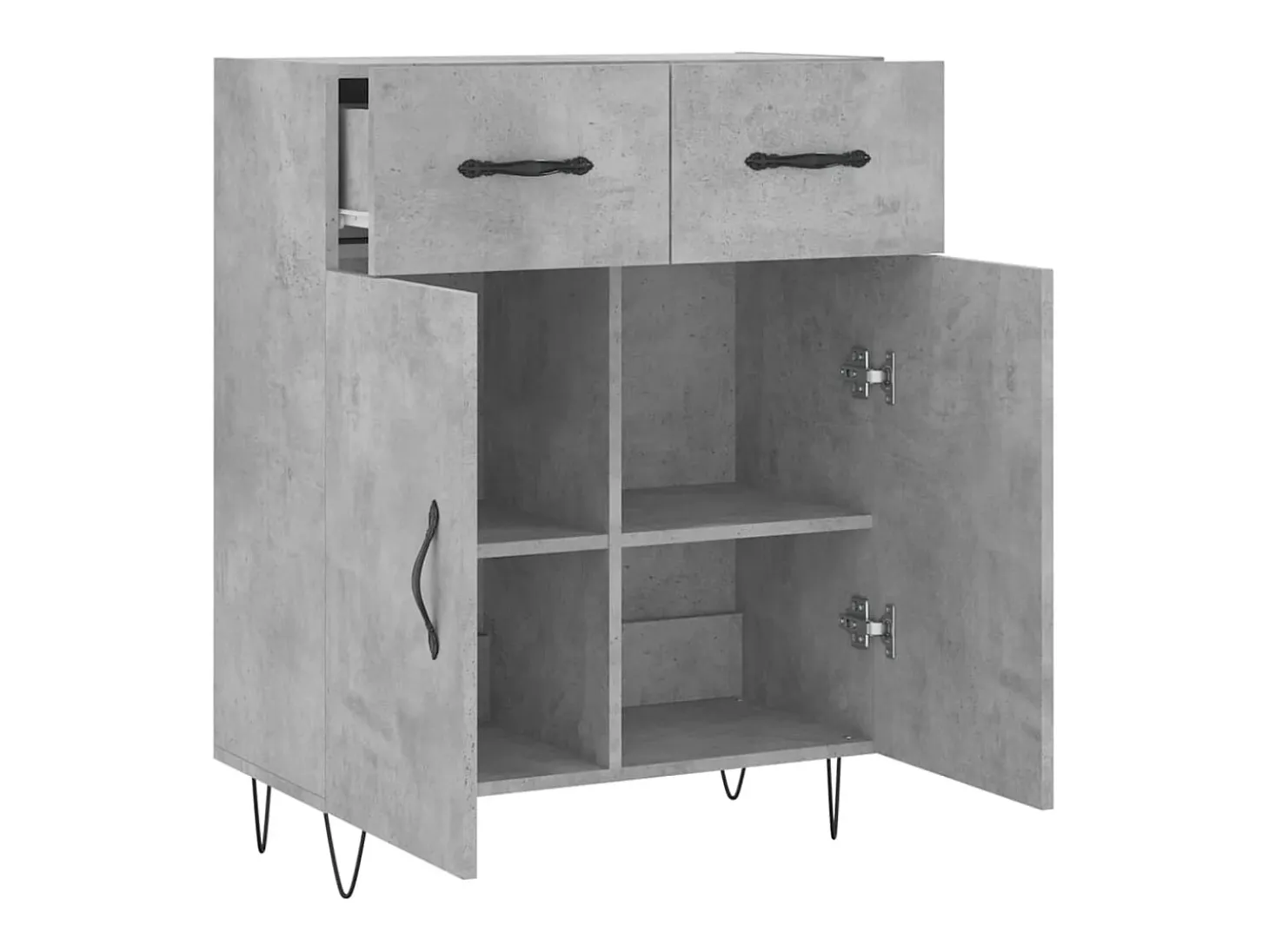 Aparador gris hormigón 69,5x34x90 cm madera de ingeniería