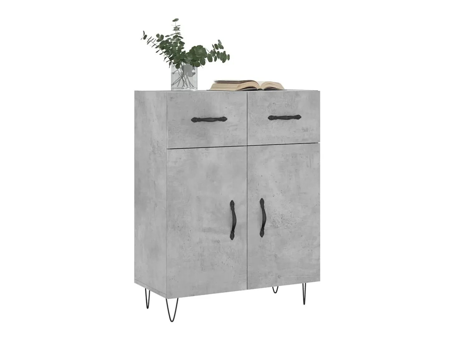 Aparador gris hormigón 69,5x34x90 cm madera de ingeniería