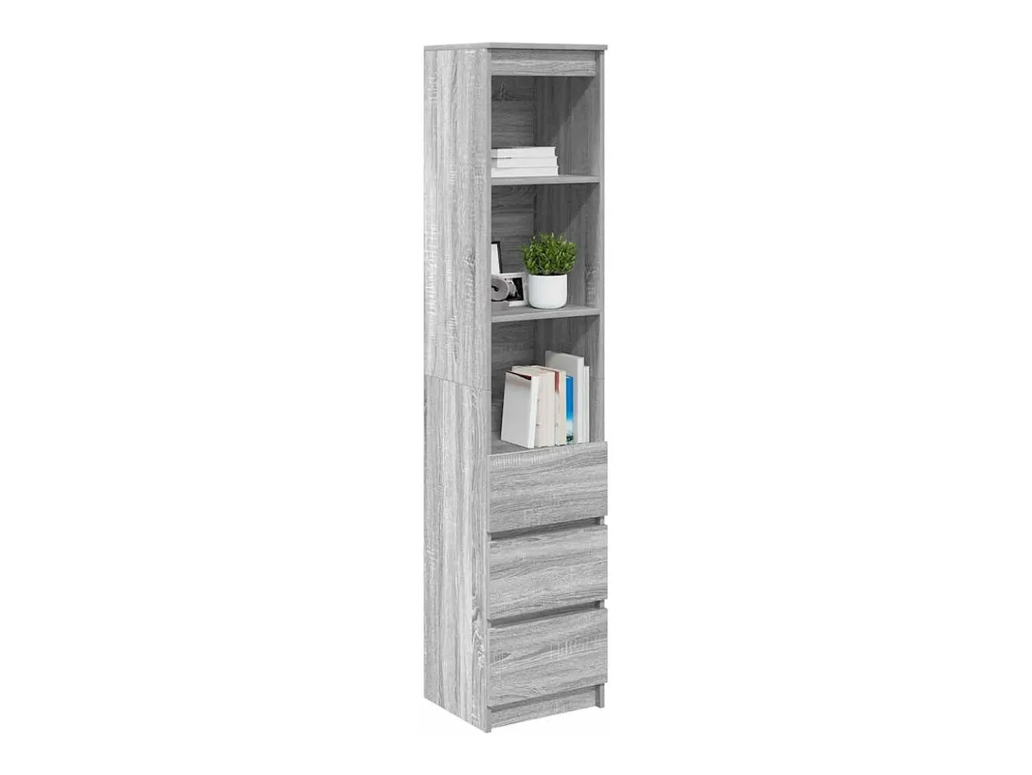 Aparador gris Sonoma 37,5x35x180 cm Madera de ingeniería