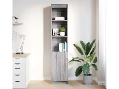 Aparador gris Sonoma 37,5x35x180 cm Madera de ingeniería