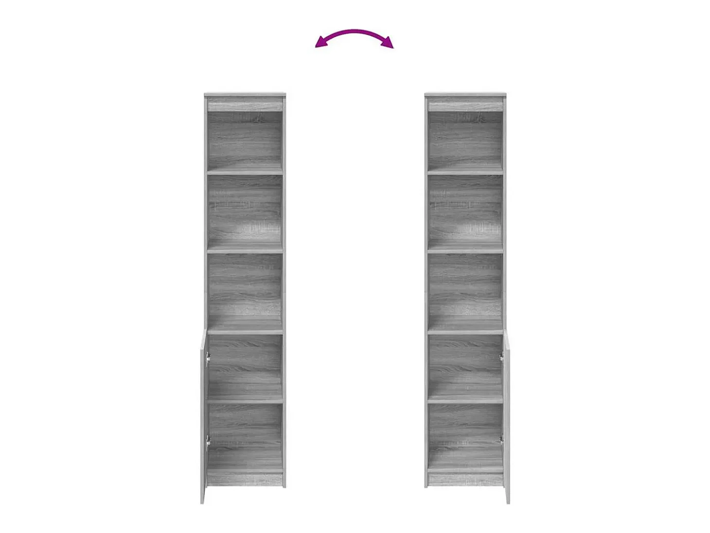 Aparador gris Sonoma 37,5x35x180 cm Madera de ingeniería
