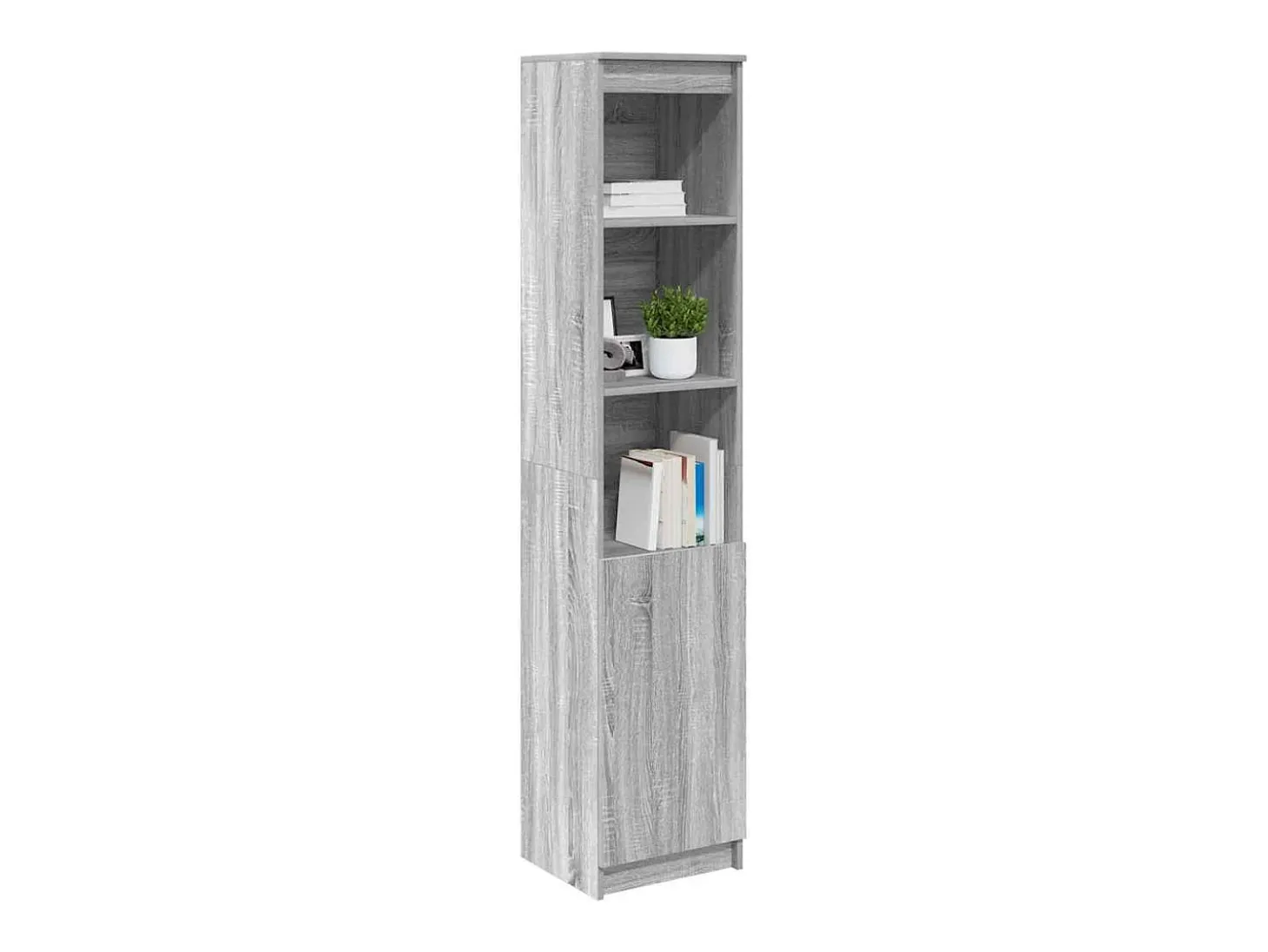 Aparador gris Sonoma 37,5x35x180 cm Madera de ingeniería