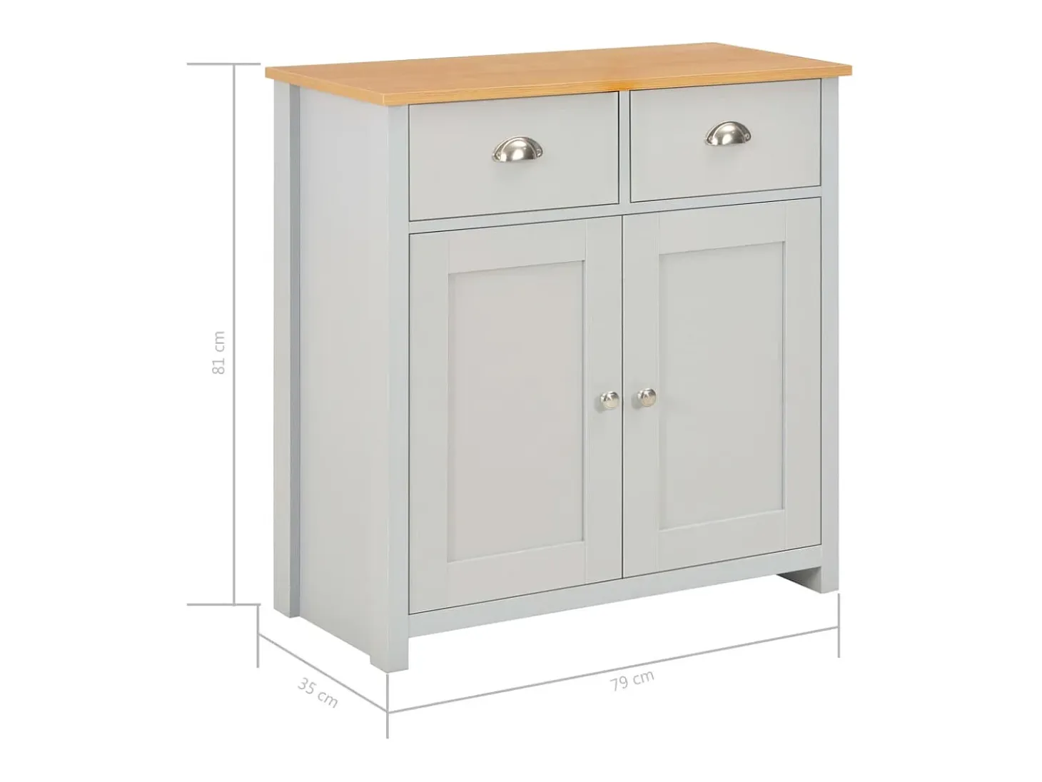 Aparador gris 79x35x81 cm