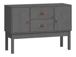 Aparador gris 110x40x78 cm Madera maciza de pino