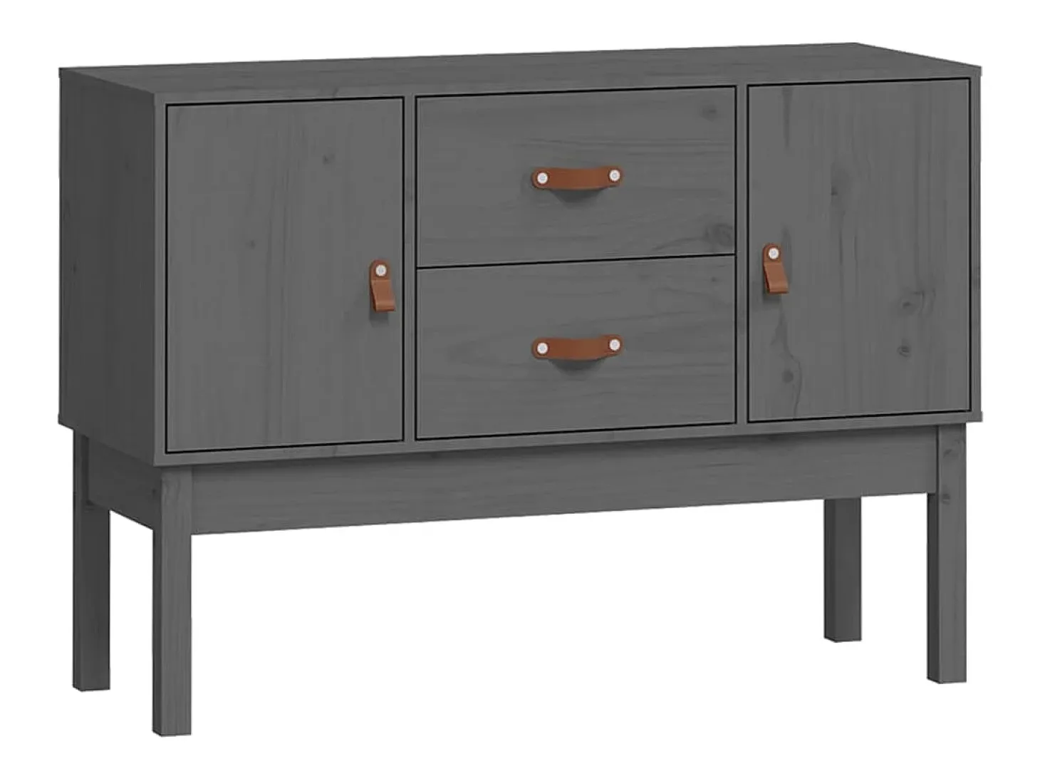 Aparador gris 110x40x78 cm Madera maciza de pino