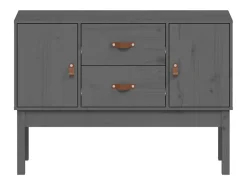 Aparador gris 110x40x78 cm Madera maciza de pino