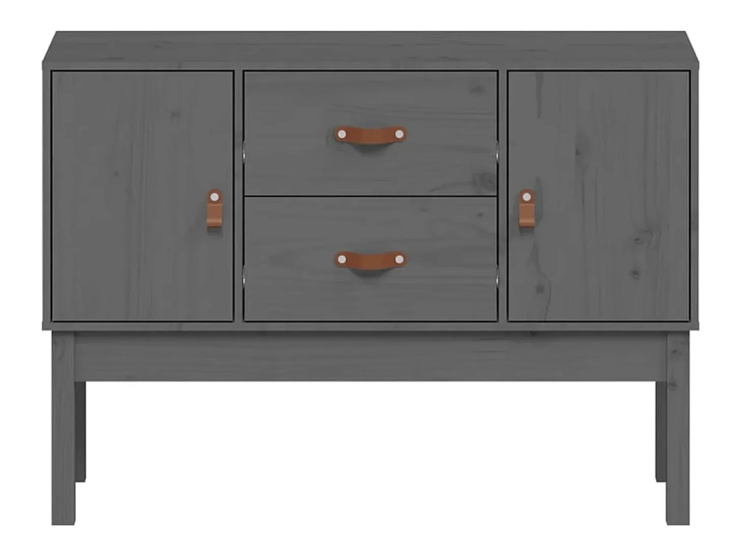 Aparador gris 110x40x78 cm Madera maciza de pino