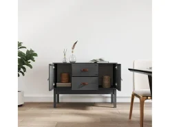 Aparador gris 110x40x78 cm Madera maciza de pino