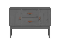 Aparador gris 110x40x78 cm Madera maciza de pino