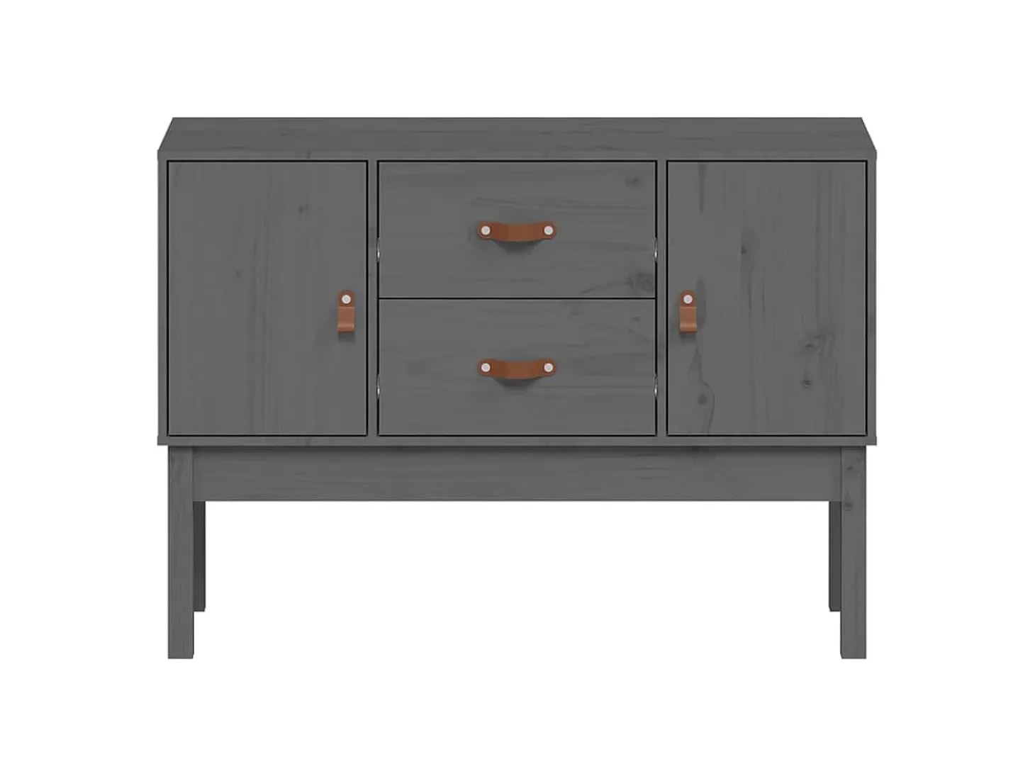 Aparador gris 110x40x78 cm Madera maciza de pino